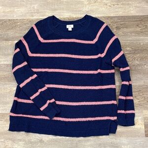 Old Navy Navy and Pink Striped Sweater